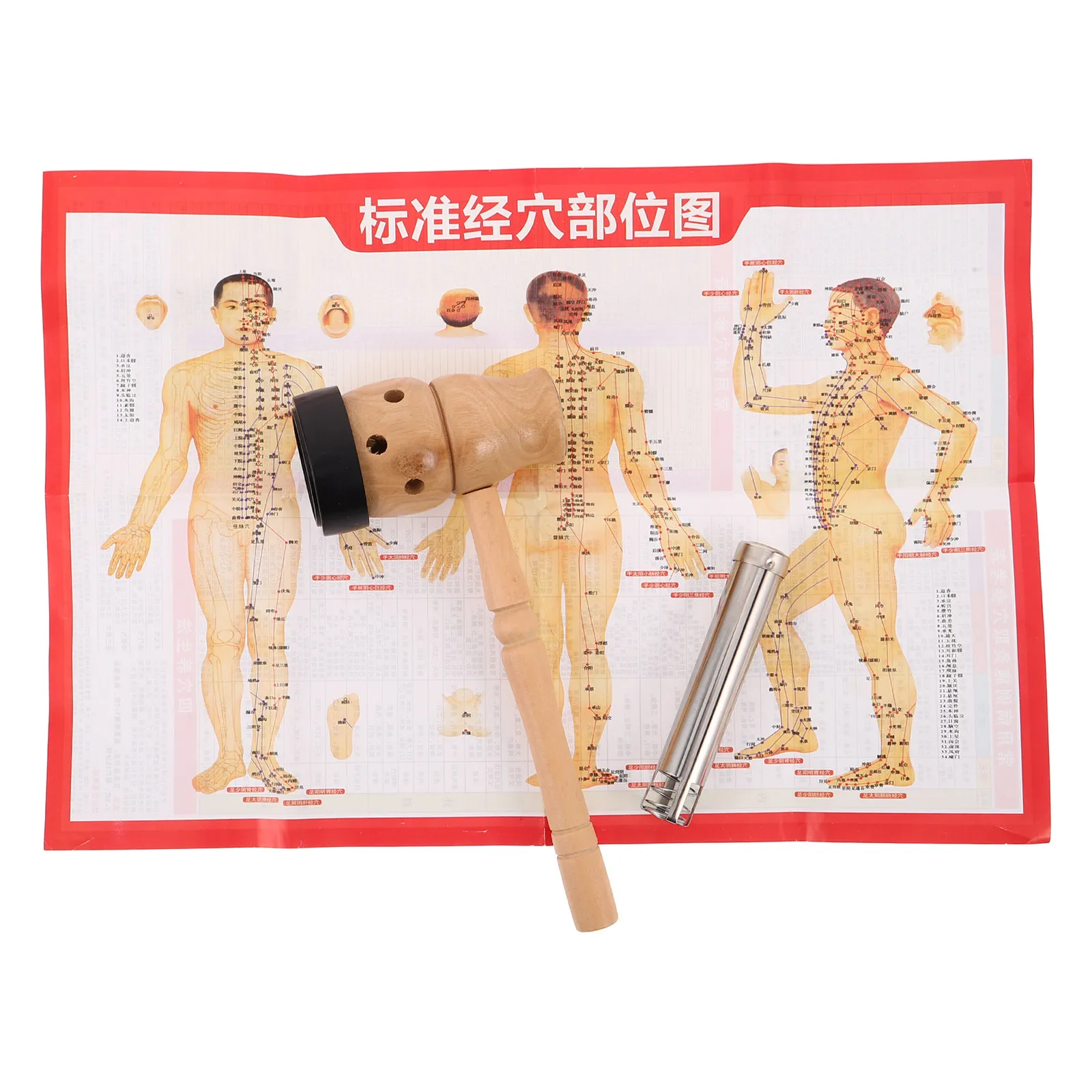 1Set Handheld Moxa Box Wooden Ergonomic Moxibustion Holder Portable Heat Therapy Tool for Home Travel Office Moxa Stick Clip