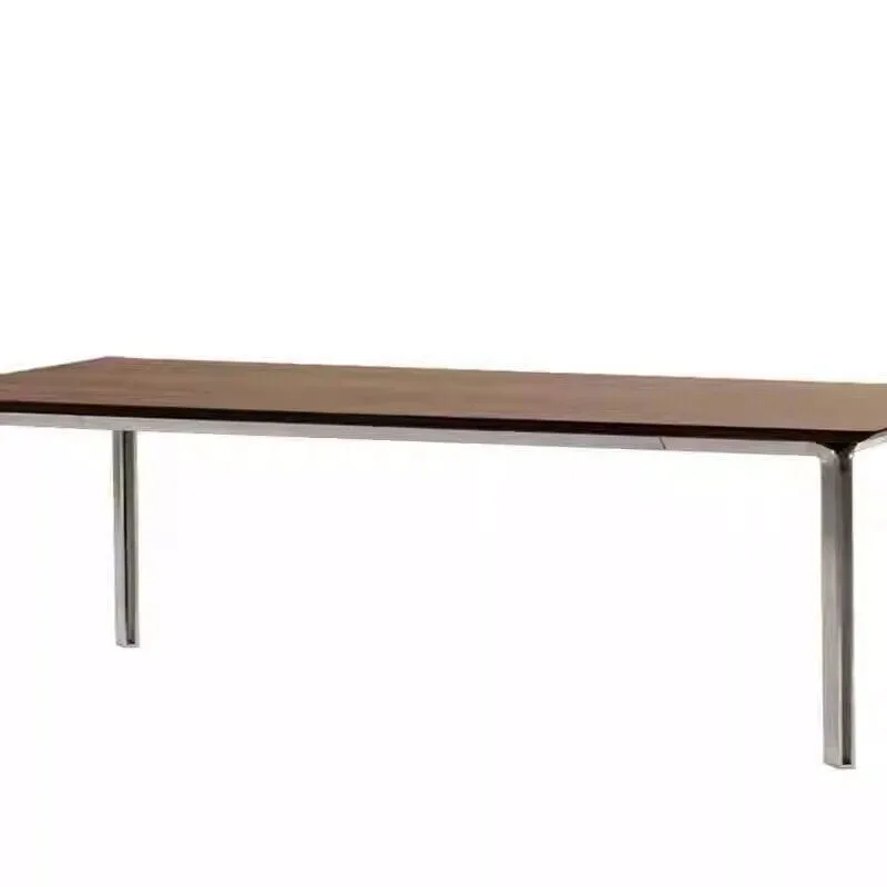 

Solid wood table North American black walnut dining table medium ancient minimalist metal