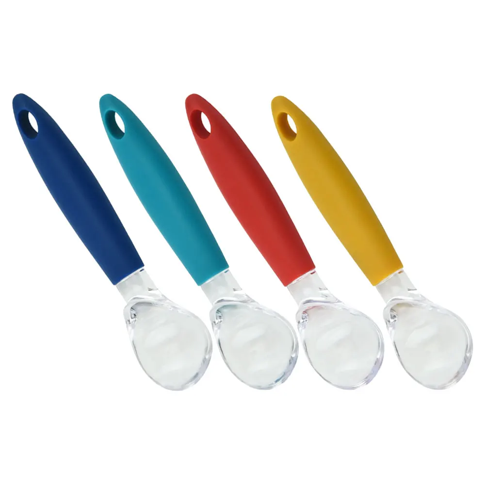 

4pcs Ice Cream Scoop Plastic PP Effortless Hard Ice Cream Kitchen Tool Fruit Dessert Salad Gadget Safe Healthy Practical