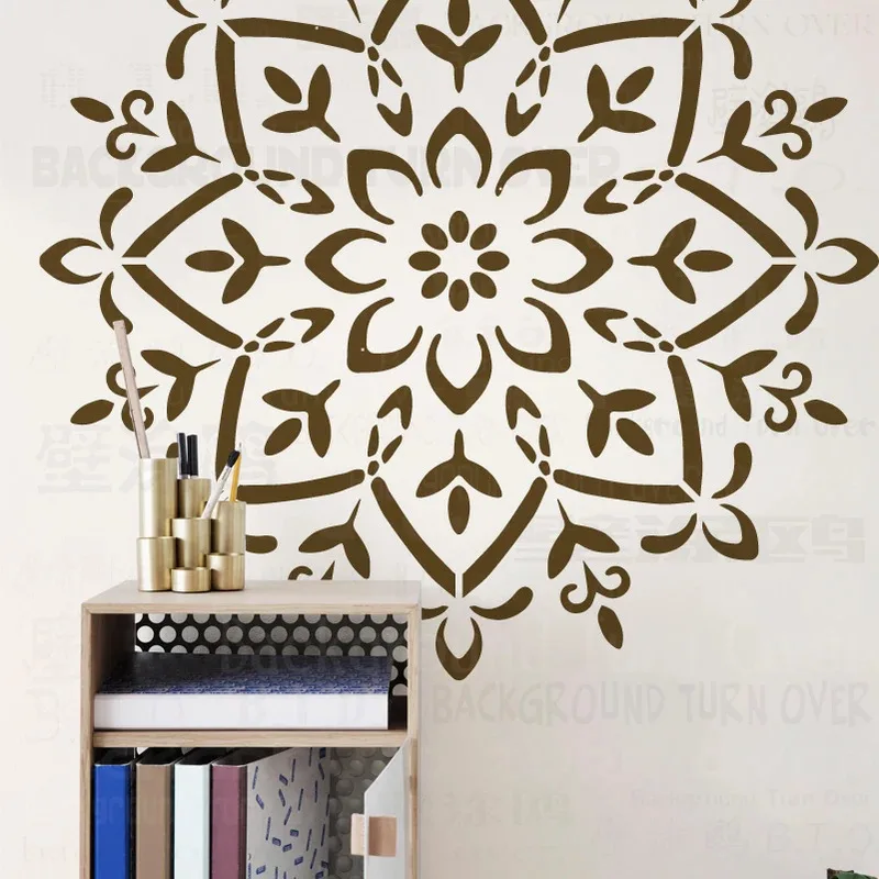 

Мандала большой многоразовый цветочный настенный трафарет 70-110 см многоразовая мебель узор декоративная плитка пол