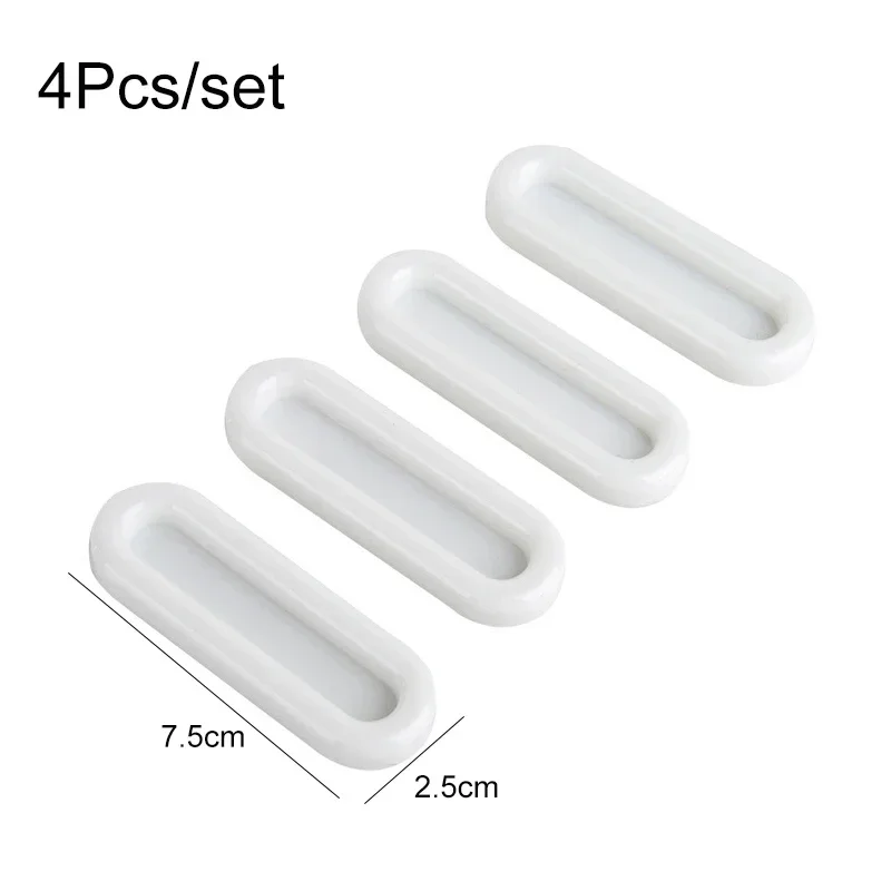 4Pcs Self-adhesive Door Knobs Oval Door Handles for Interior Doors Glass Window Cabinet Drawer Non-slip Grip Auxiliary Handles image 6