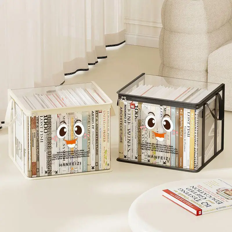 Foldable Book Organizer Box Portable Waterproof Student Textbook Storage Pouch for Dormitory Classroom School Use