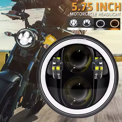 5.75 Inch Headlight 5 3/4" DRL Motorcycle Headlamp for Harley Dyna Iron 883 Street Bob FXDB VRSVD VRSCDX XG Round Moto Lamp