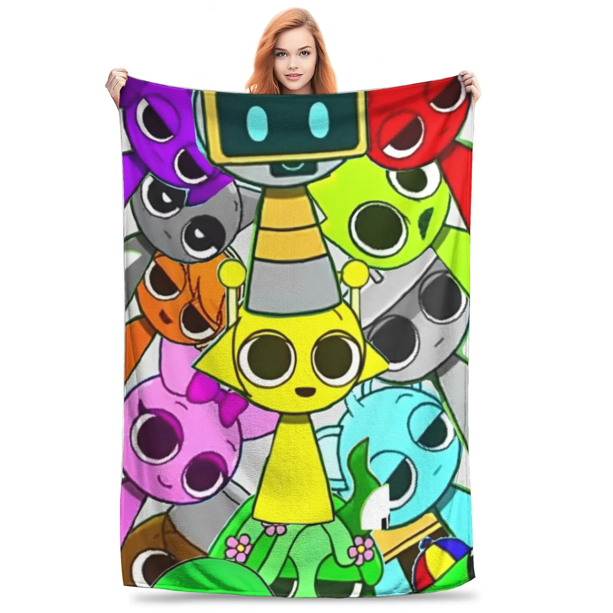 Sprunki Incredibox Game Throw Blanket for Couch  Soft Fuzzy Plush Blanket 50x60 Inch Multiple Sizes Bedspreads for All Seasons