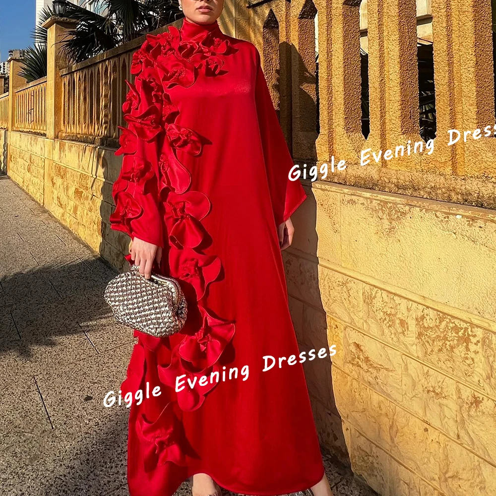 Giggle Chiffon Flowers Loose Fashion Prom Gown Saudi Arab Summer Ankle-Length Elegance Evening Party Dresses for Women 2024