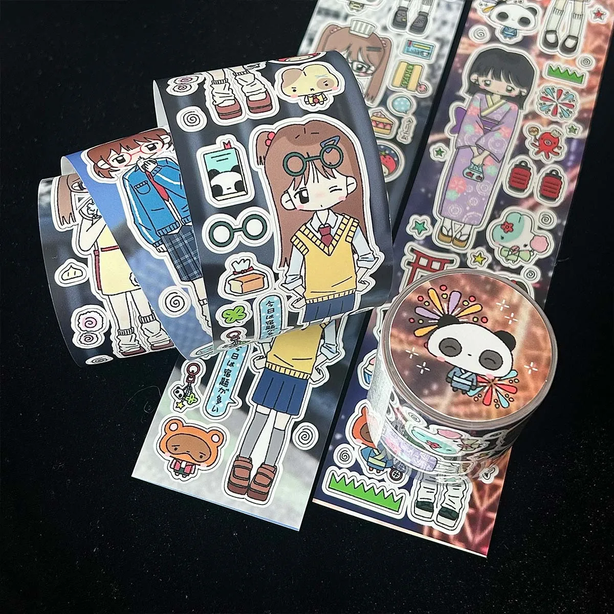 

Cute Character Sticker Tapes for Journal Otaku Style Stationery Stickers Scrapbooking Supplies Kawaii Decor Masking Tape