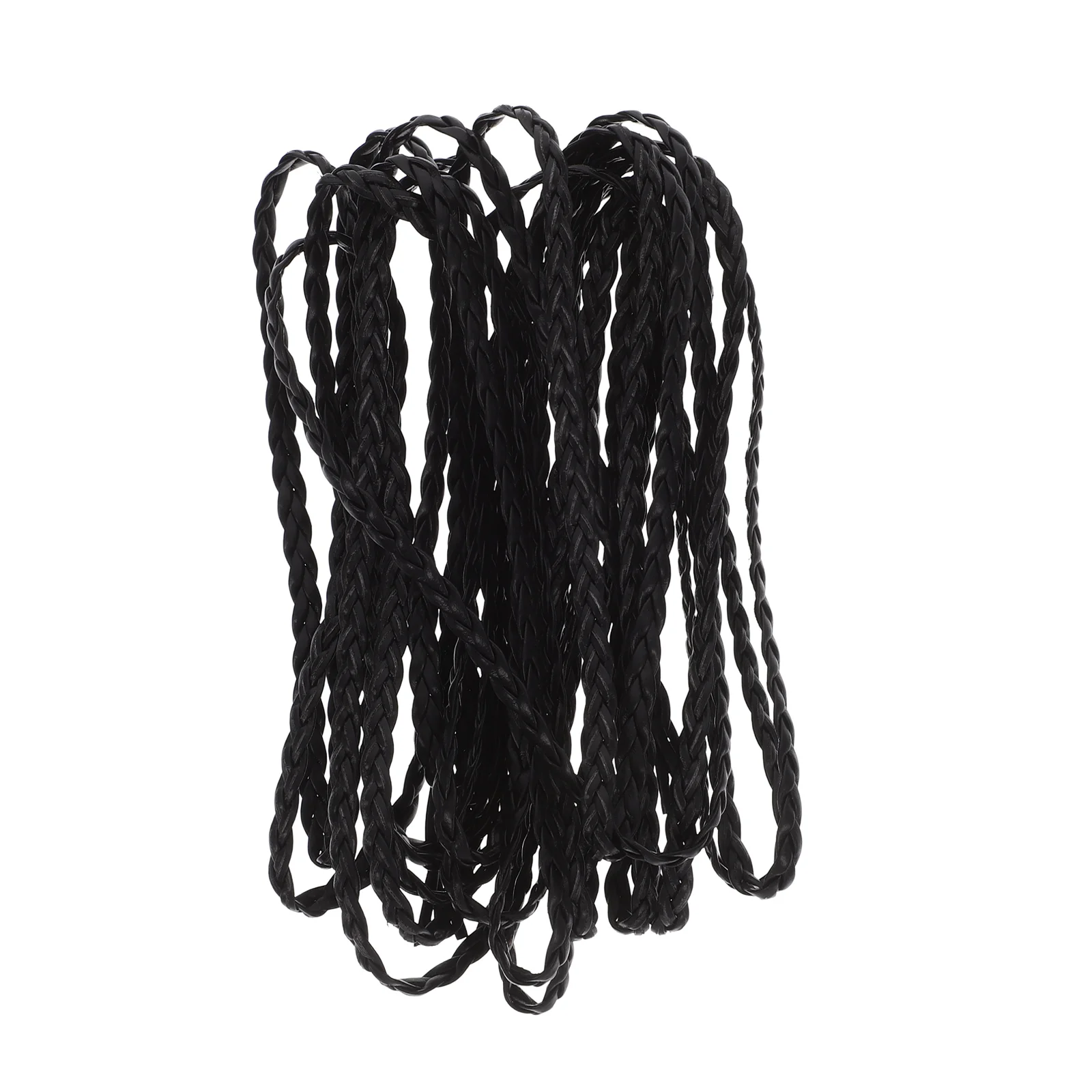 

Плетеный шнур для изготовления ожерелья, браслета, черные тканые эластичные ювелирные изделия из искусственной кожи, восковая веревка, цепочка для рукоделия