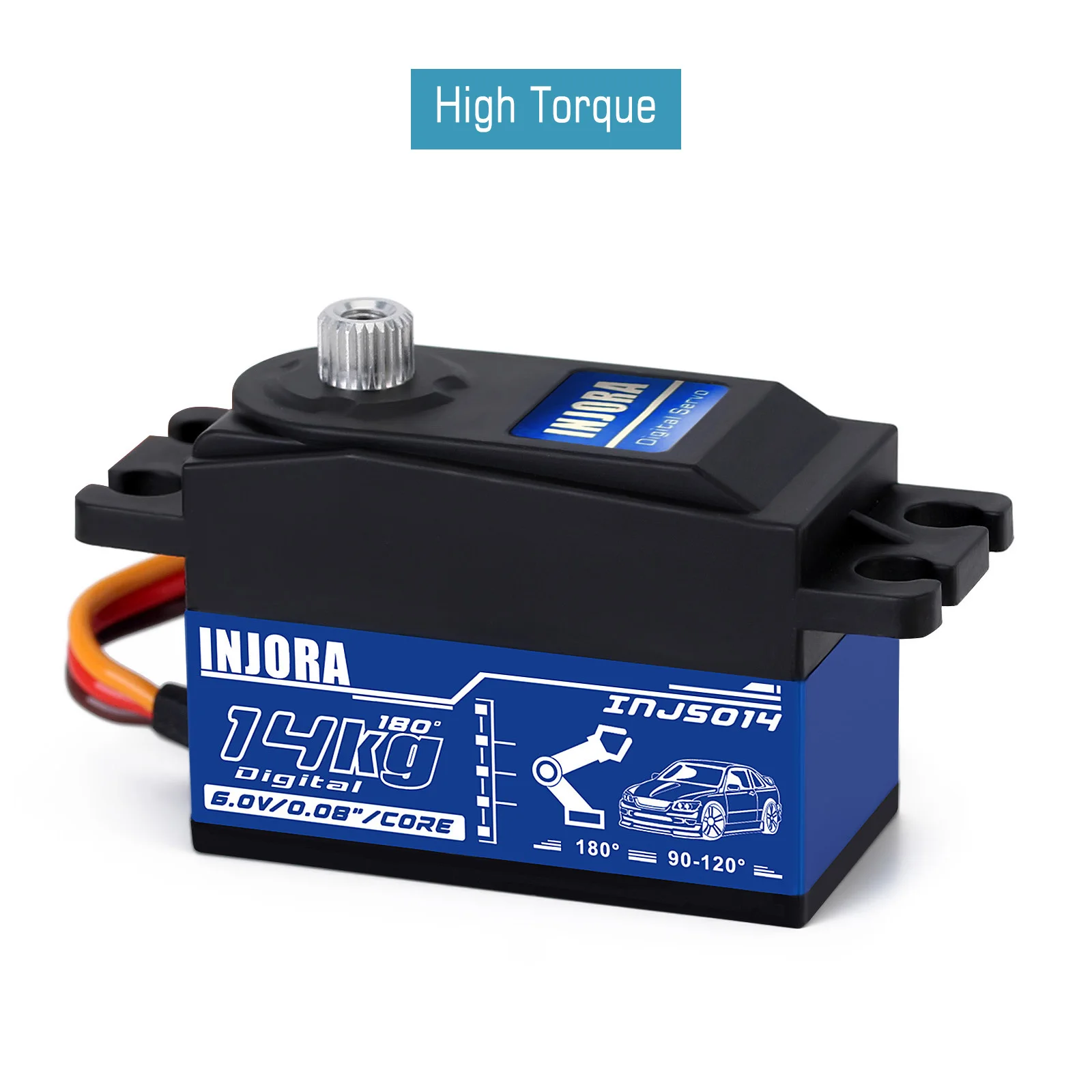 INJORA Metal Gear 14KG INJS014 Servo Digital de perfil bajo para 1/10 RC en carretera Touring Drift Car Tamiya Kyosho modelo de helicóptero