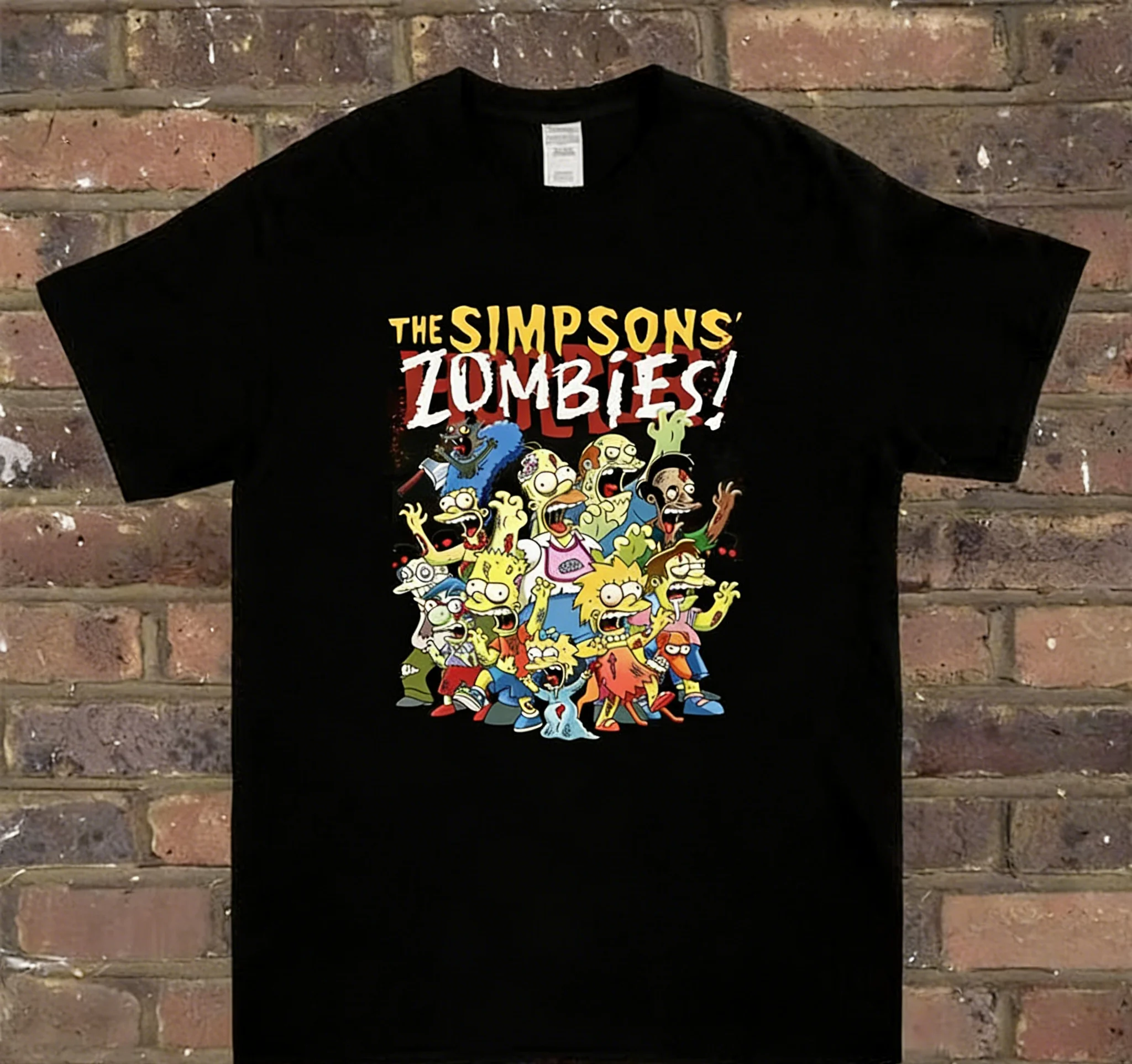 

Футболка с принтом в стиле ретро Simpson Zombie, удобная, дышащая, повседневная футболка с короткими рукавами для взрослых, S-4XL, быстрая доставка, подарок