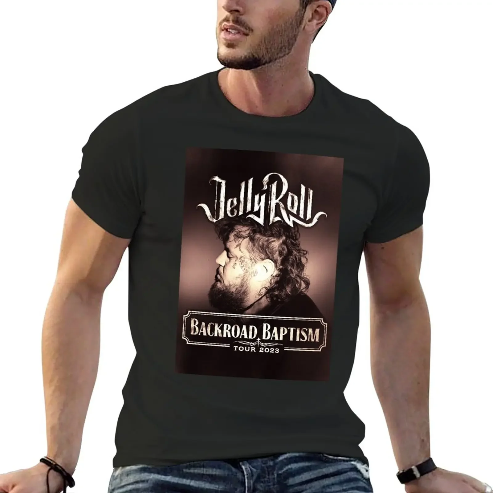 New Backroad Baptism Tour, Jelly Roll Tour, Jelly Roll T-Shirt blank t shirts T-shirt for a boy men workout shirt