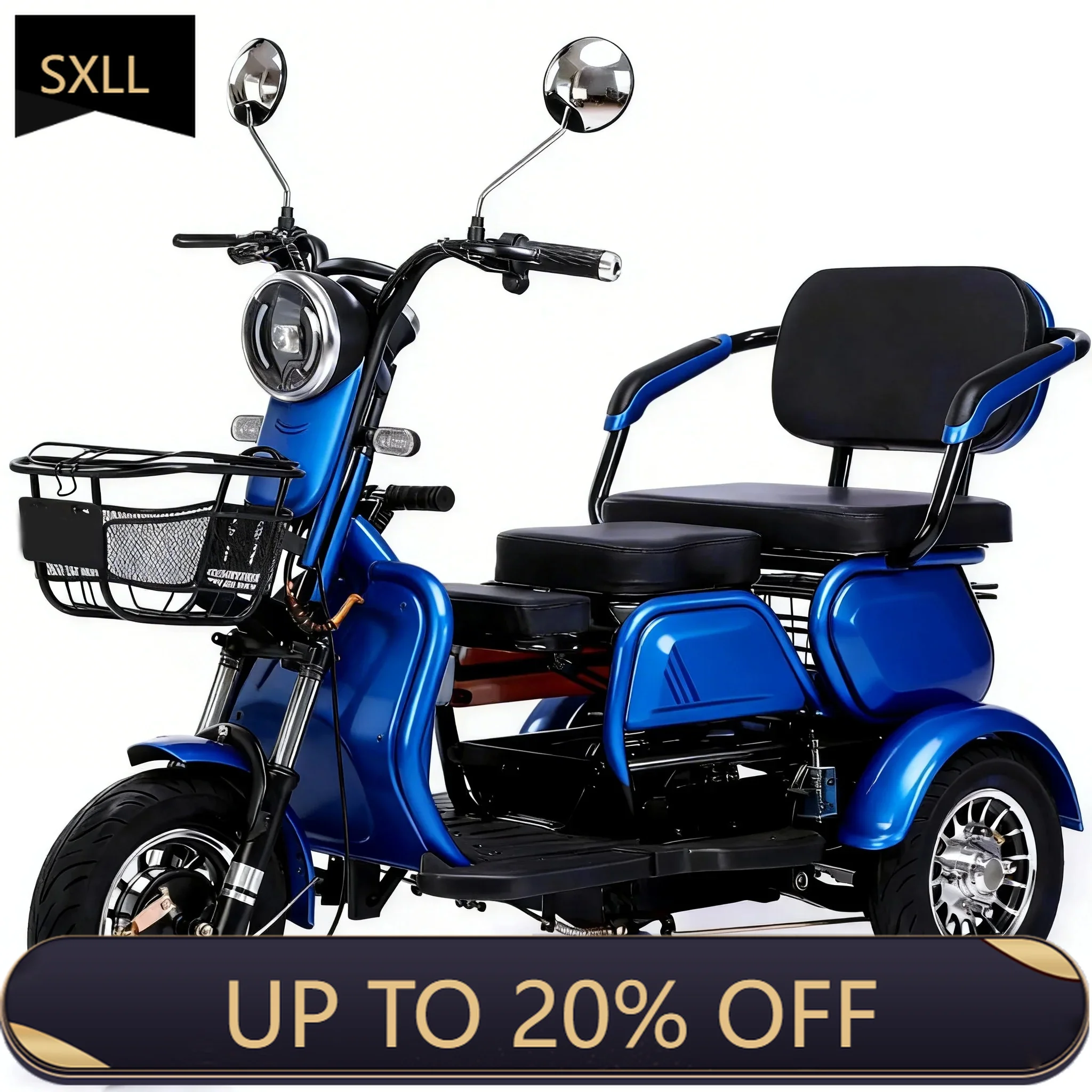 SXLL Hot Sales 3 Wheeler Electric Bike Motor Electr Adult Tricycle 50km/H Adult Electric Tricycle Mobility Scooter Elderly