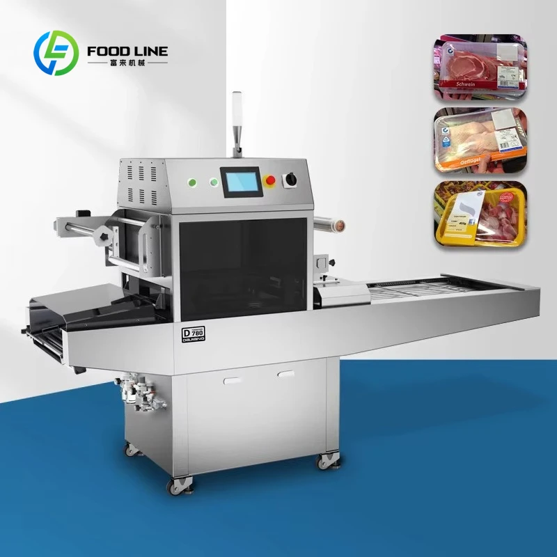 Customized Automatic Electric Tray Packaging Machine for Fresh Fruits Vegetables Modified Atmosphere Plastic Film PLC for Food
