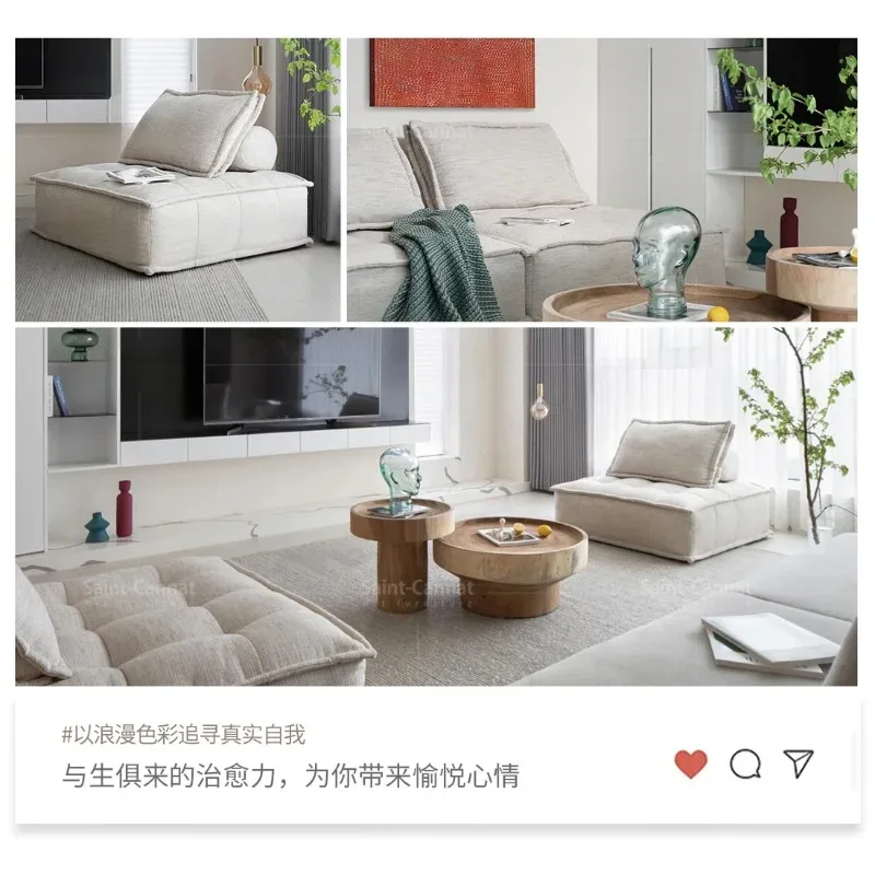 غرفة المعيشة شقة صغيرة حديثة بسيطة وحدة مزدوجة أريكة قماش التوفو