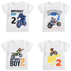 Motocross Motorcycle T Shirt Kids Cool Cartoon Print T Shirt Boy Girls T Shirt Street Teen Clothes Customize Name