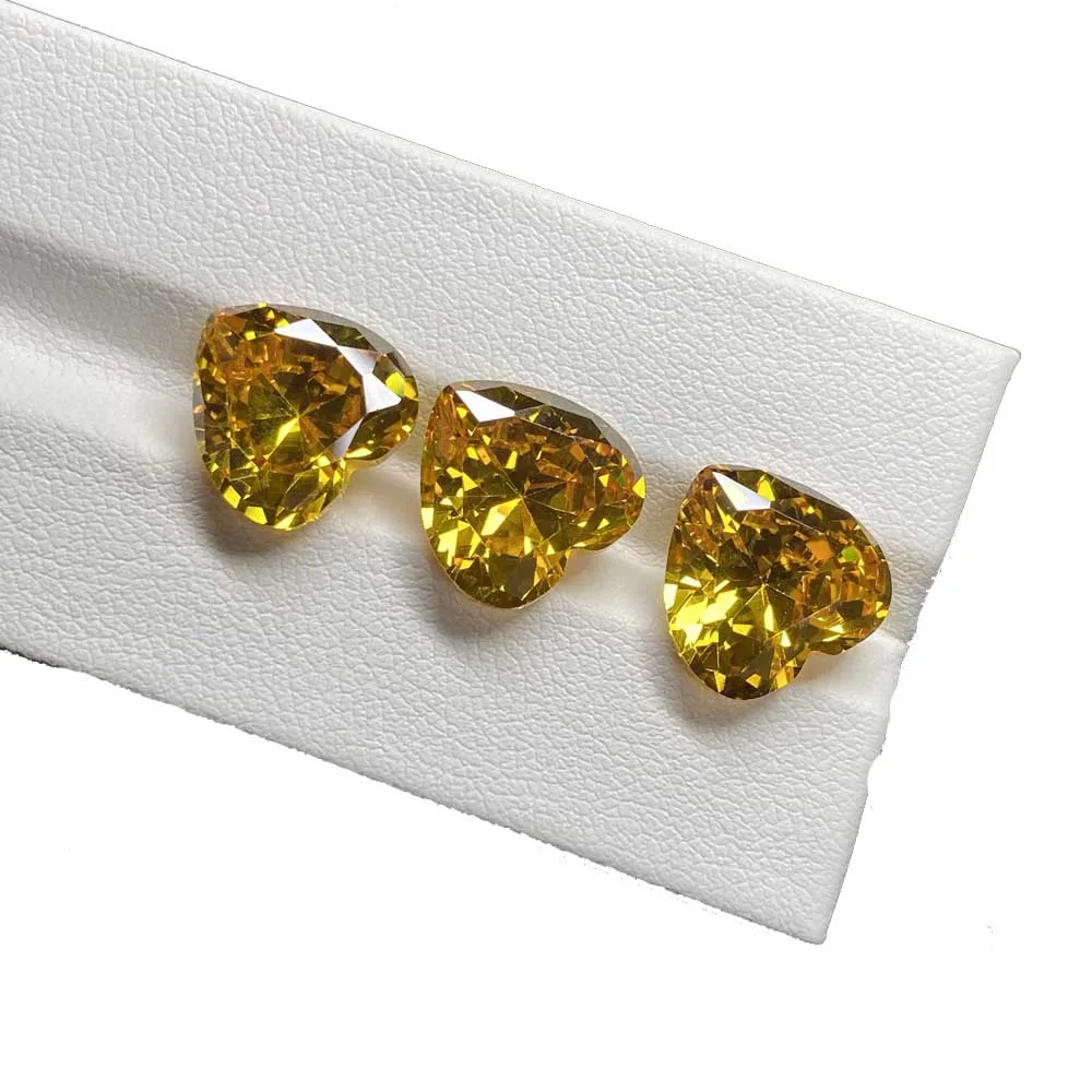 Imagem -05 - Cubic Zirconia Stone 3x3 5x5 8x8 10x10 mm White Green Yellow Tanzanite Coffee 5a Heart