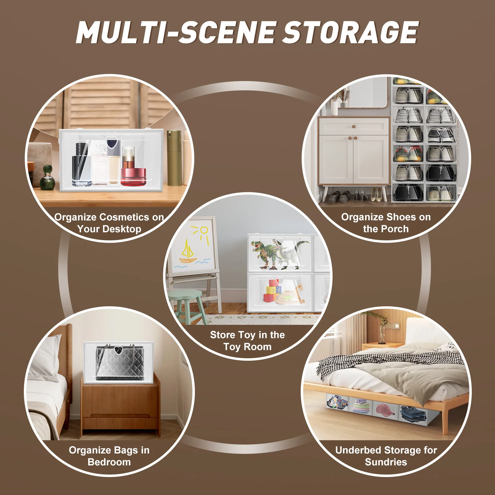 

20-Pack Stackable & Dustproof Large Hinged Lid Shoe Boxes with Heart Design for Small Gear Magazines Books and Shoes