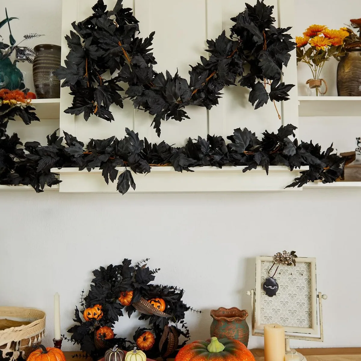 Künstliche Pflanzen, Blattranken, Blumen für Halloween, Weihnachten, Festivals, Hochzeiten, Heim, Zimmer, Garten, Außendekoration, Herbst-DIY-Geschenke