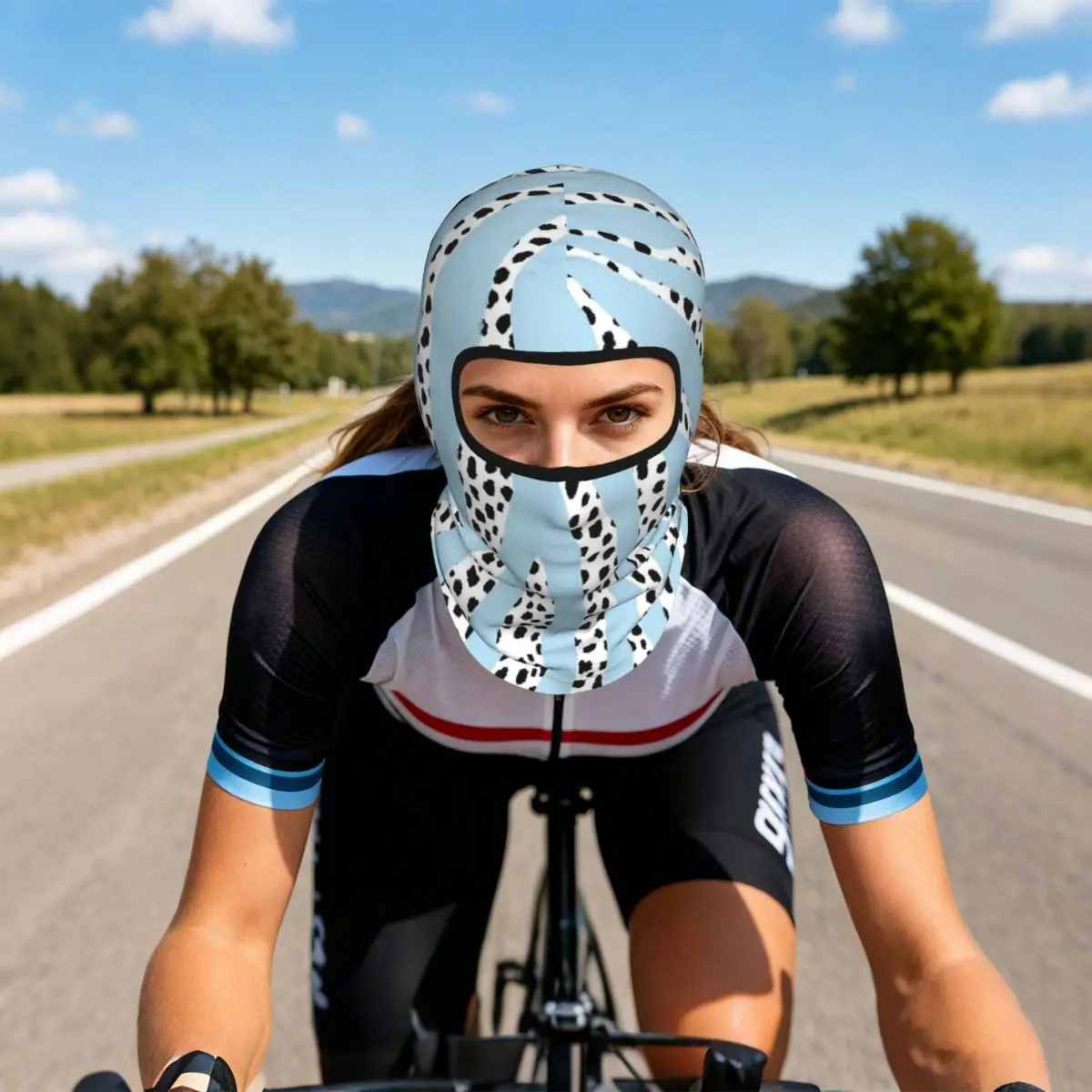Dalmatian Polka Dot Spots And Zebra Stripes Balaclava Full Face Mask Sun Protection Neck Gaiter For Motorcycle Cycling Outdoor