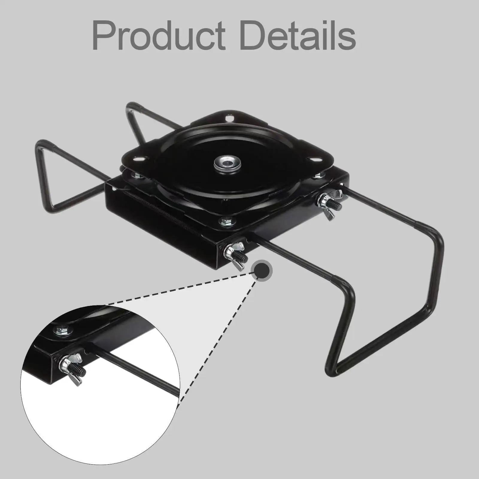 Black Boat Seat Swivel Base Easy Install Pedestal Mount Hardware Rotatable Chair for Fishing Boat Platform