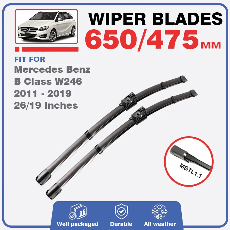 Front Rear Wiper Blade For Mercedes Benz B Class Klasse W246 2011 - 2019 Windscreen Windshield Accessories B180 B200 B220 B250