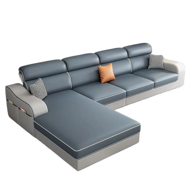 

Simple size apartment rental room folding L-shaped new living room combination fabric sofa dual-purpose