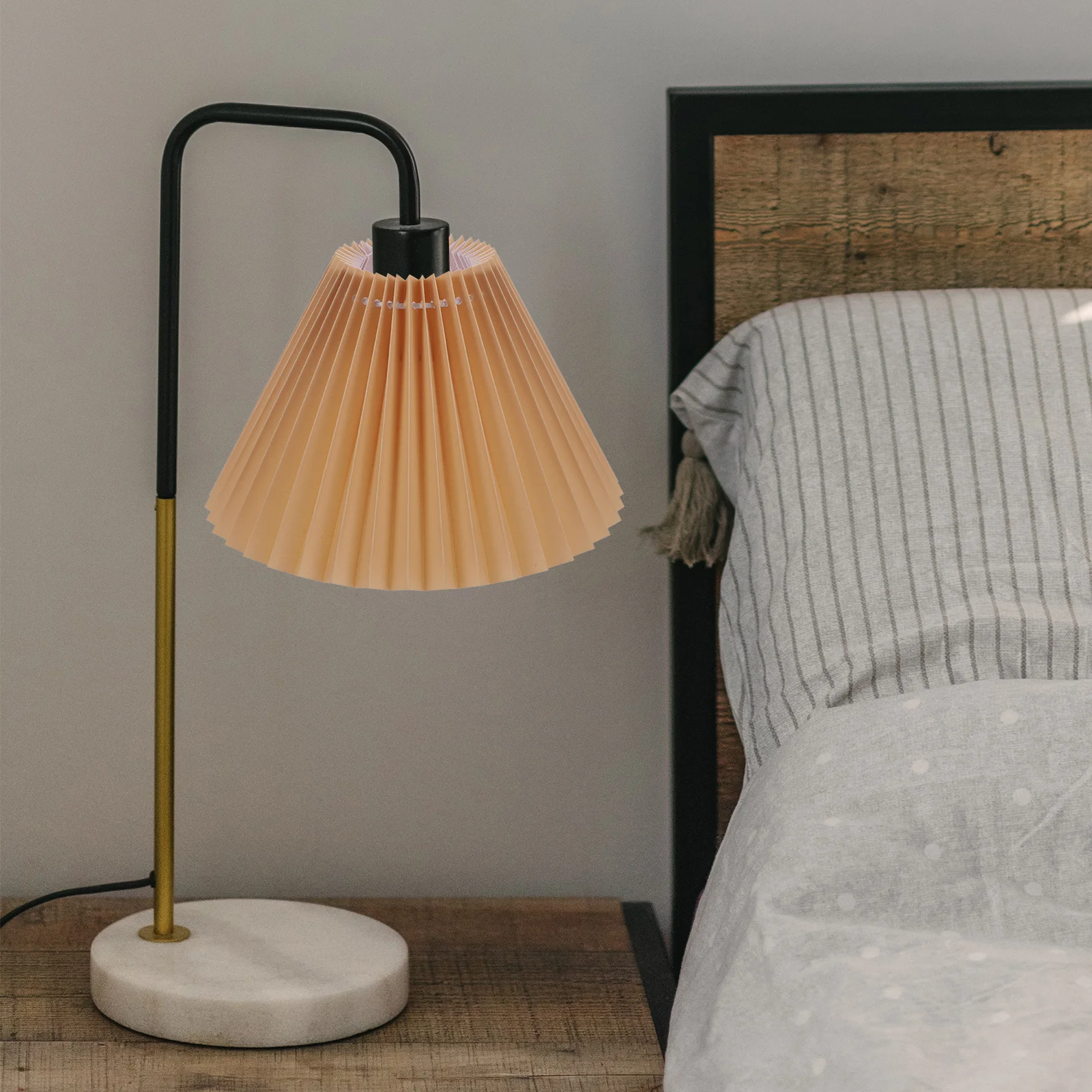 استبدال غطاء مصباح مطوي لمصباح الطاولة غطاء خفيف حديث ديكور عاكس الضوء بجانب السرير كبير وخفيف الوزن #1