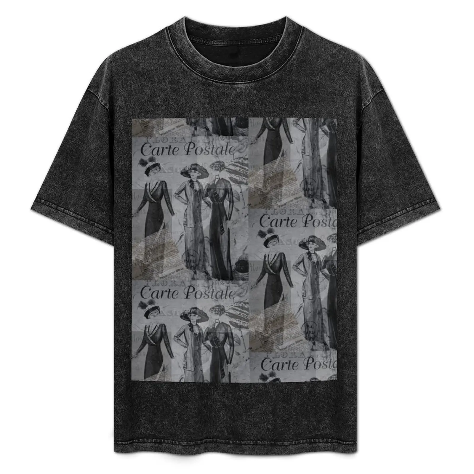 Stylish Vintage Fashion from yesteryear design on black - Abstract and timeless - Add some black to your life - David du T-Shirt