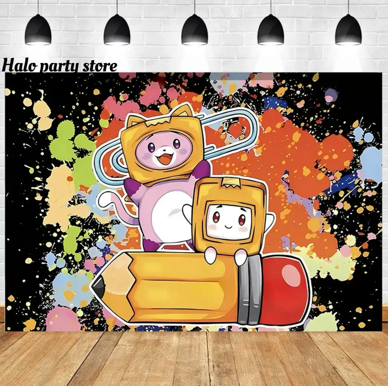 Halo Cartoon The Game Lankyboxs Theme Birthday Party Decoration  Lankyboxs Banner Balloon Cake Top Children Baby Bath Background