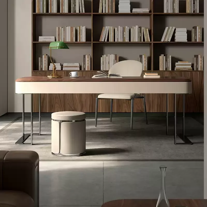 Black walnut Italian light luxury designer modern villa study desk home writing desk computer