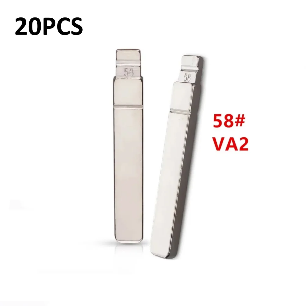 10/20pcs 58# VA2 Metal Uncut Blank Flip Remote Key Blade For Peugeot Citroen Renault for Keydiy KD Xhorse VVDI JMD