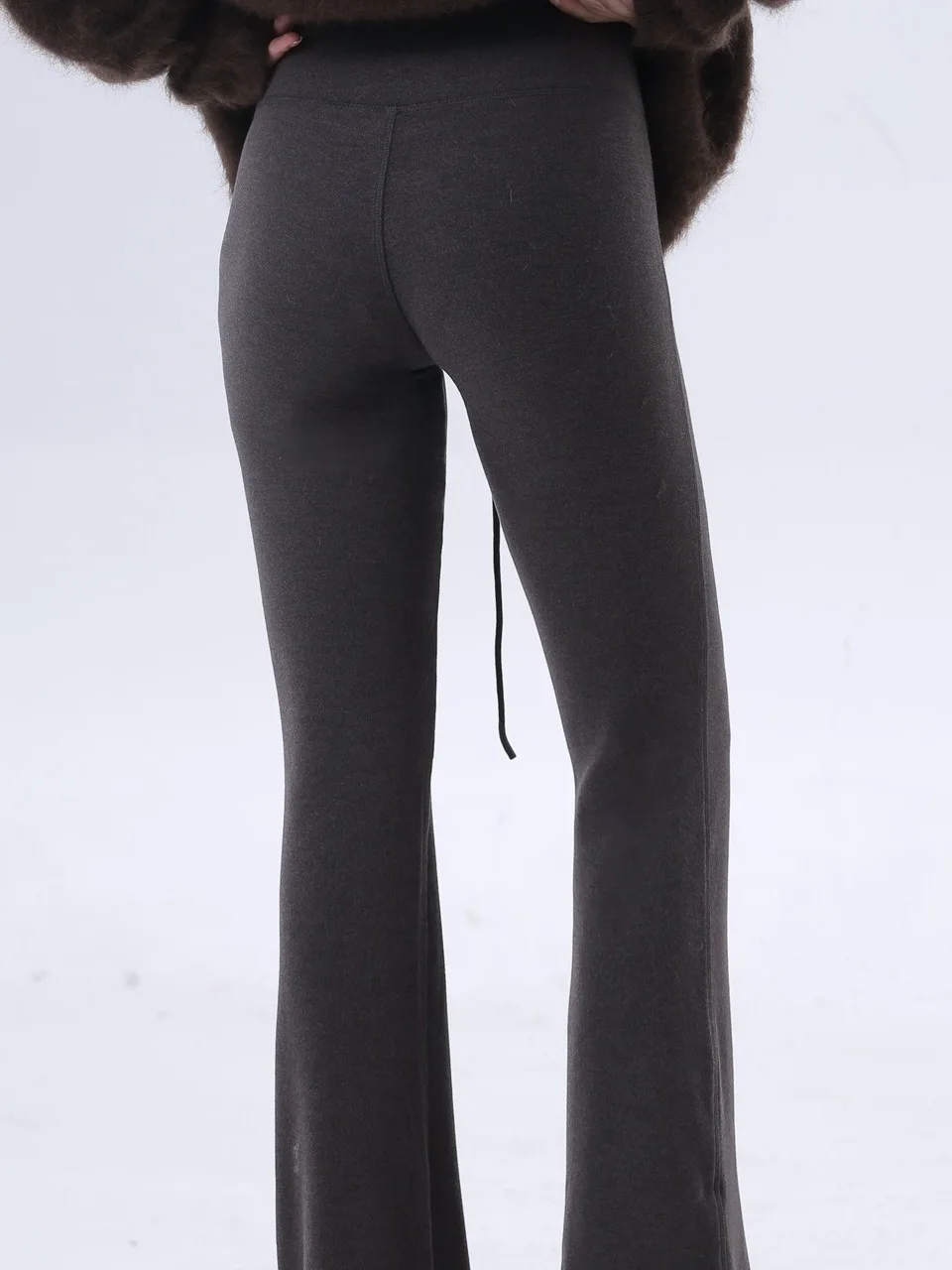 

Женские повседневные брюки-клеш с высокой талией и завязками, теплые и удобные, без этикетки