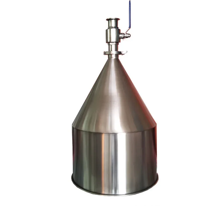 304 sanitary food stainless steel cone hopper sealing cover hopper with bracket large diameter hopper