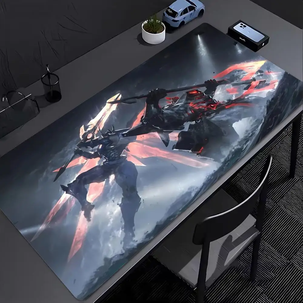 Large Non Slip Desk Mat Dark Fantasy Mecha Battle Pattern XXL Gaming Mousepad For Laptop Gaming Setup Office Keyboard Desktop