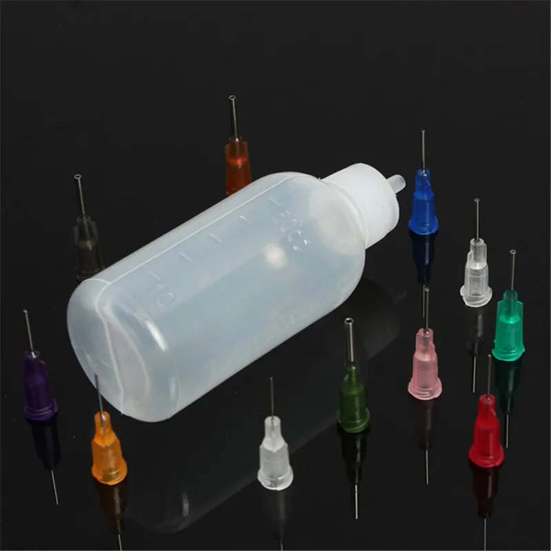 30ml/50ml Empty Plastic Syringe Bottle Rosin Flux Alcohol Bottle For Dispenser Rosin Solder Flux Paste +11 Needles Tool Parts