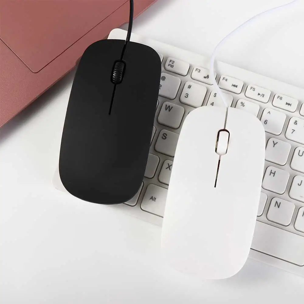 For Pc Laptop Accessories Black White 1200dpi Gaming Mouse 3d Roller Computer Mouse Wired Mouse Optical Mouse Usb Wired Mouse