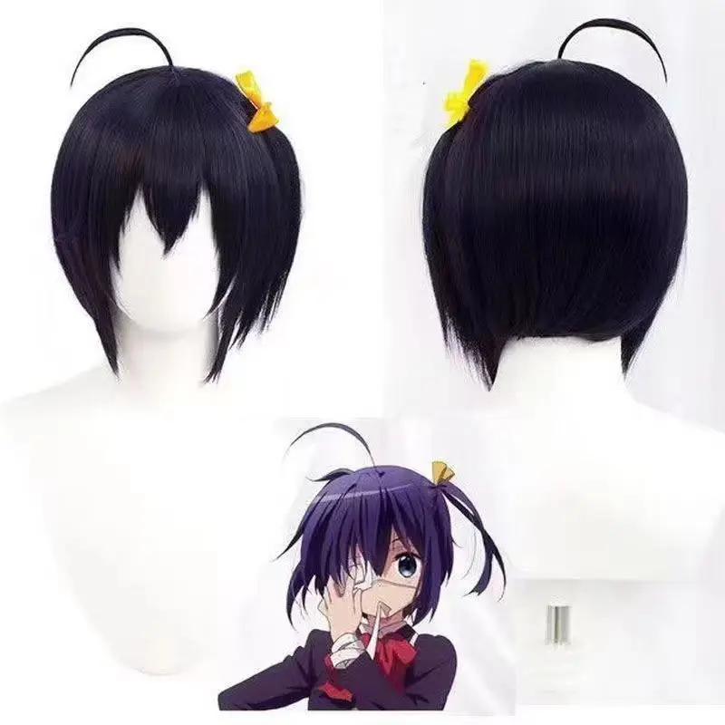 ‌ Anime Rikka Pruik - Chunibyo Karakter Cos Haar met Zijstaart Inclusief Gratis Lint Hoofdband Halloween/Carnaval Feestaccessoires