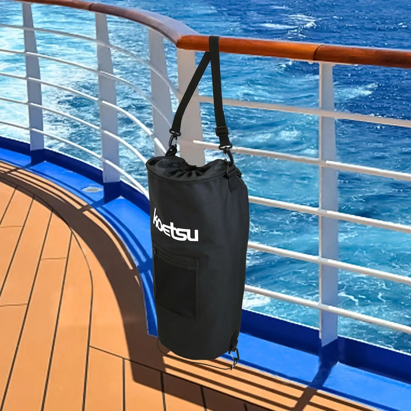 Boat Trash Can with Hanging Straps Leak-Resistant for Pontoon Decks