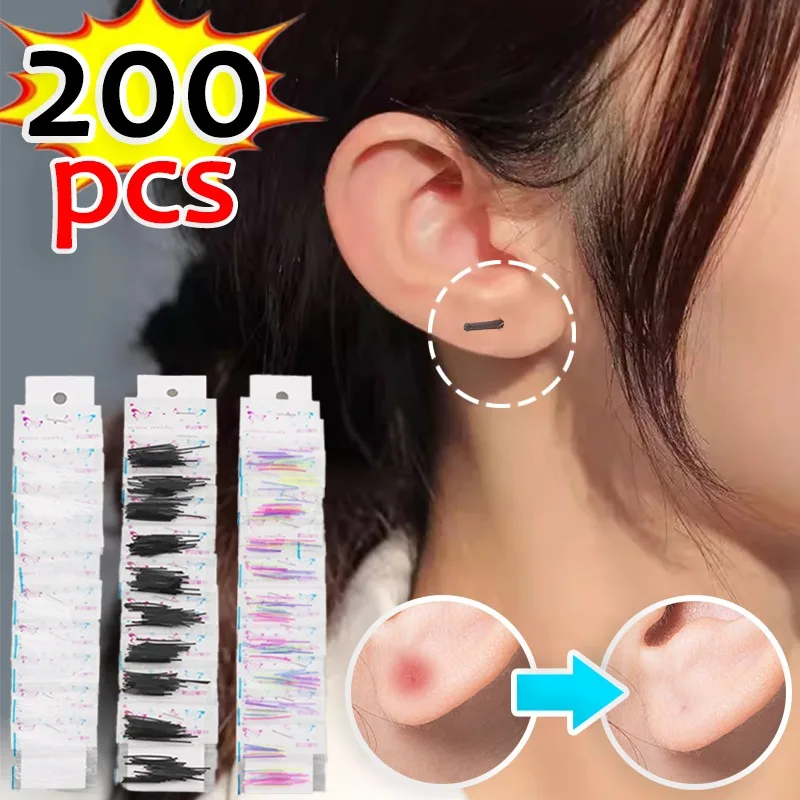 Plastic Thin Ear Stud Maintaining Ear Hole Black Earrings Transparent Multi Color Ear Stick Lightweight Simple Earring Parts