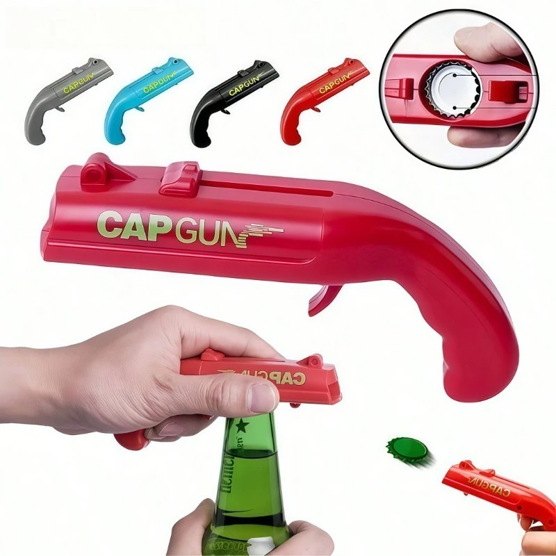CAP GUN Pistol Ejection Bottle Opener Multi Functional Portable Creative Beer Launch Bottle Cap Screwdriver