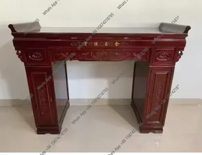 Solid Wood Altar Buddha Shrine a Long Narrow Table Household Table for God of Fortune Fairy Buddha Table image 6