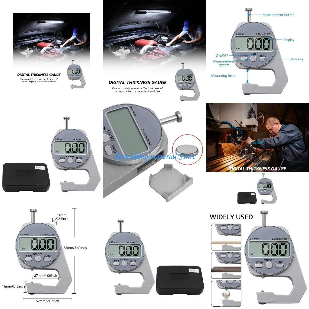 

Y5GD Small Digital Thickness Tool 0-10mm High Precisions for Manufacturing Field