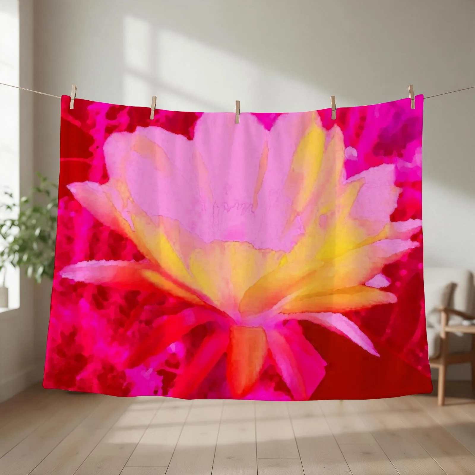 Hot pink carnival of colors by Iritof Throw Blanket Stuffeds Moving funny gift Hairys Blankets