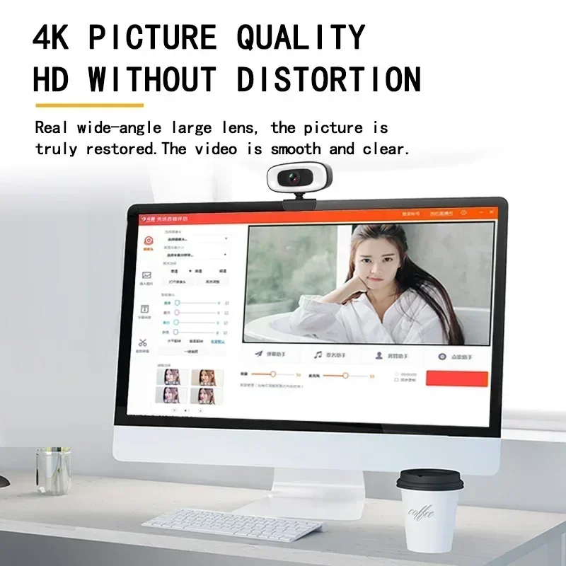 

4K 1080P 15-30fps USB Web Cam For Youtube PC Laptop Video Mini Camera 2K Full HD Webcam With Microphone Shooting Camera Webcam