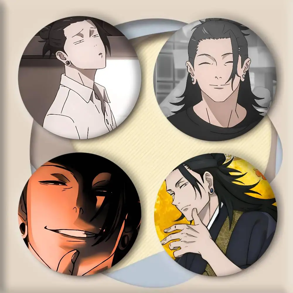 أنيمي J-Jujutsu K-Kaisen Geto Suguru شارات شارة ليزر مستديرة الكرتون بروش الملابس ظهره اكسسوارات التلبيب