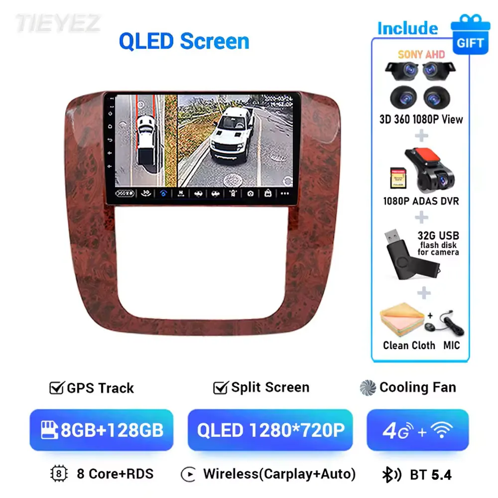 Android 15 Autoradio Voor GMC Yukon Chevrolet Tahoe Suburban 2007-2012 Navigatie GPS Auto Carplay Scherm Wifi 4G BT