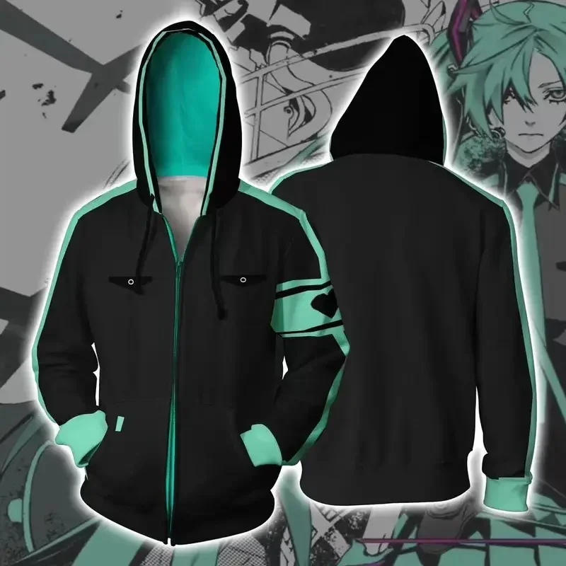 AA Anime Miku men and women cotton cardigan zipper hooded cosplay hoodies sweatshirt Harajuku winter Jack Christma 2025 New