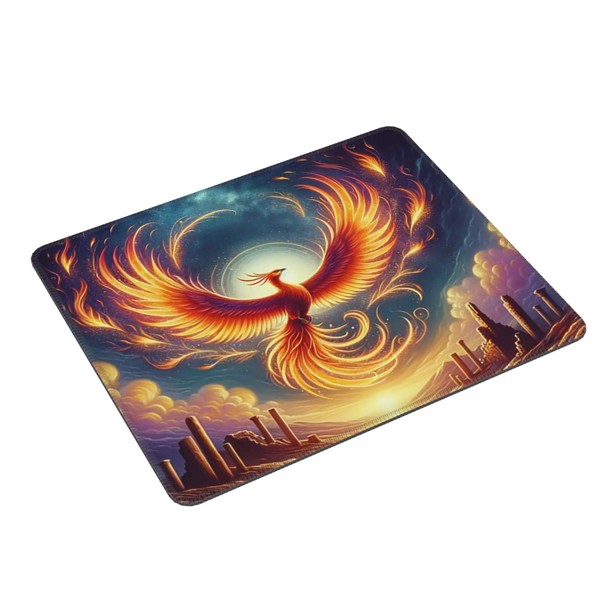 Phoenix Mythical Bird With Fiery Wings Mouse Pad Computer Keyboard Mouse Mat Gaming PC Laptop Desk Mat Accessories Table Mats