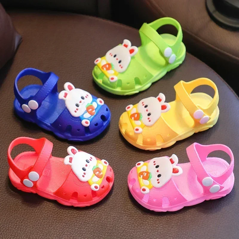 Cartoon Rabbit Sandals Summer Baby Girls\' Shoes Home Anti Slip Infant Girl‘s Sandal Soft Sole Beach Kids Shoes