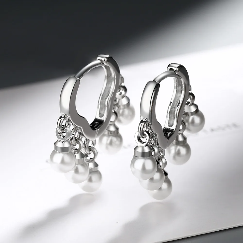 S925 Sterling Silver Cloud Pearl Earrings Exquisite Style Wavy Pattern Women\'s Earrings