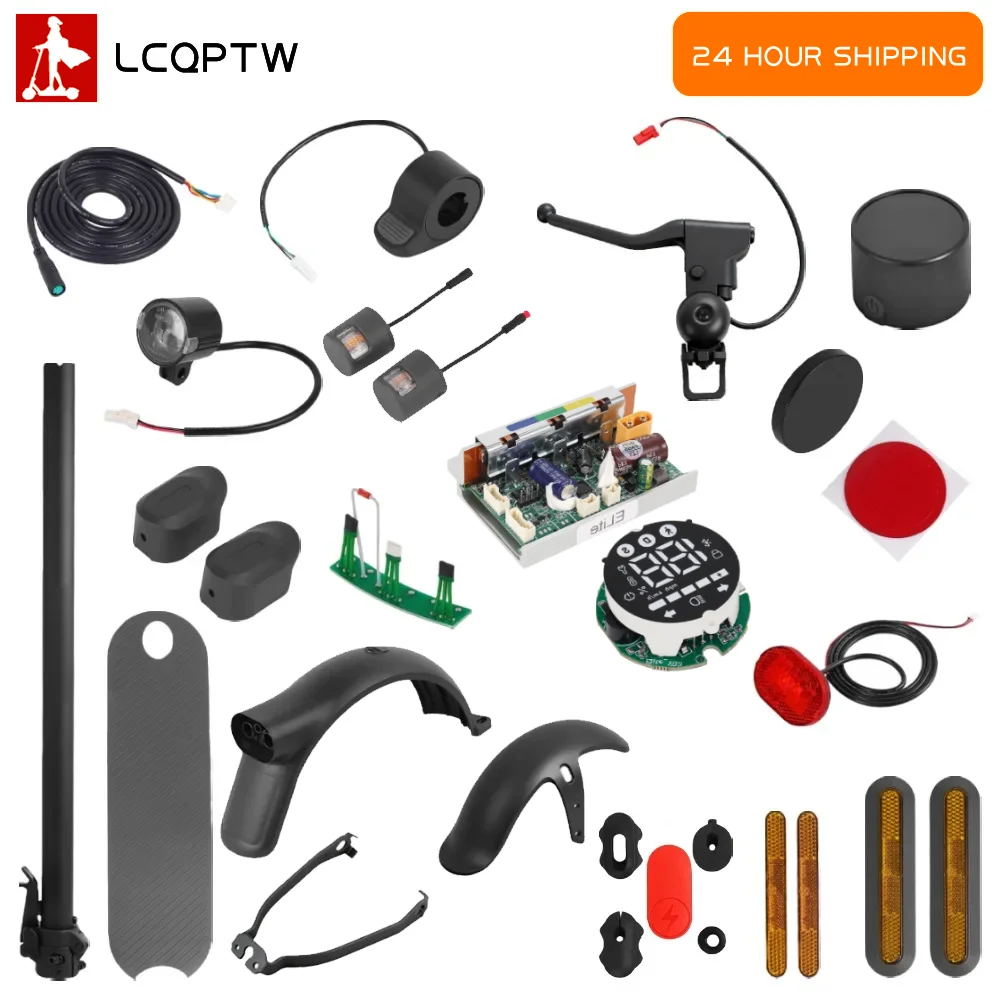 Image of Für Xiaomi Elite Reparaturteile: Kotflügelhalterung, Rücklicht, Fußmatte, Scheinwerfersteuerung, Armaturenbrett, Bremshebel, Gashebel, Blinker